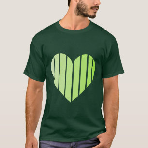 Cute Green Heart Printed T-Shirt