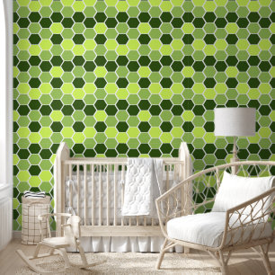 Cute Green Hexagonal Pattern Wallpaper