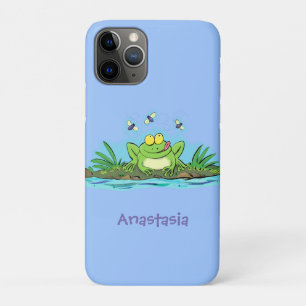 Cute green hungry frog cartoon illustration Case-Mate iPhone case