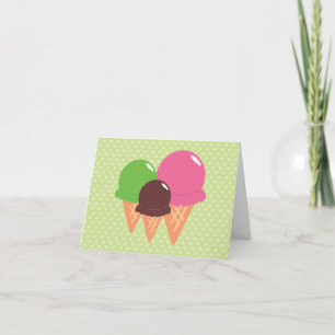 Cute Green Ice Cream Cone Thank You Cards