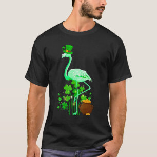 Cute Green Irish Flamingo St Patrick Day Shamrock T-Shirt