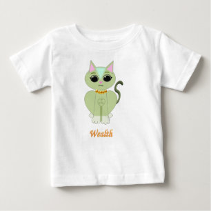 Cute green kitty cat cartoon baby T-Shirt