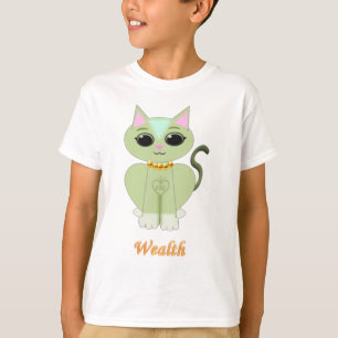 Cute green kitty cat cartoon T-Shirt