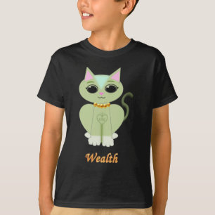 Cute green kitty cat cartoon T-Shirt