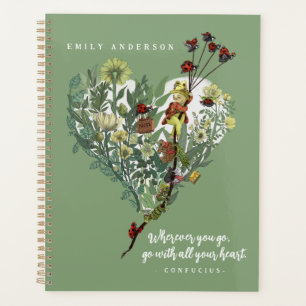 Cute Green Lady Bug Inspirational Adventure Quote Planner