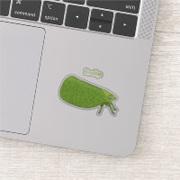 Cute green leaf hopper insect cartoon illustration
