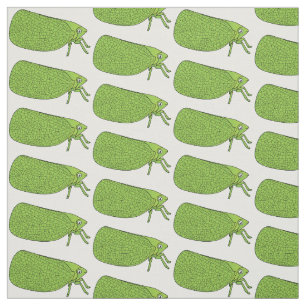 Cute green leaf hopper insect cartoon illustration fabric