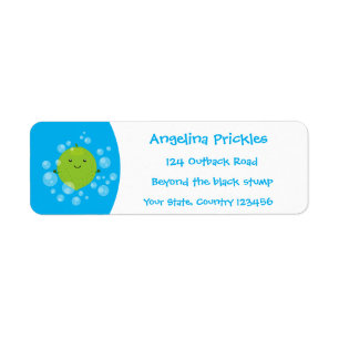 Cute green lime bubbles cartoon illustration
