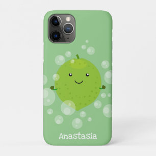 Cute green lime bubbles cartoon illustration Case-Mate iPhone case