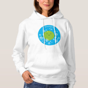 Cute green lime bubbles cartoon illustration hoodie