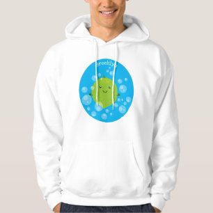 Cute green lime bubbles cartoon illustration hoodie