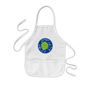 Cute green lime bubbles cartoon illustration kids apron