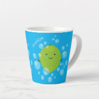 Cute green lime bubbles cartoon illustration
