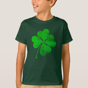 Cute Green Lucky 4 leaves Clover St. Patrick's Day T-Shirt