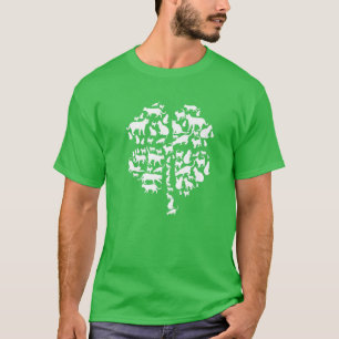 Cute Green Lucky Shamrock Clover Cat Lover St. Pat T-Shirt