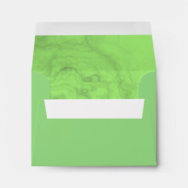 Cute Green Marbled Design Envelope (Back (Bottom))