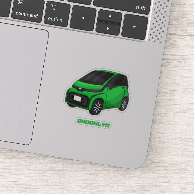 Cute green micro sized car  (Detail)