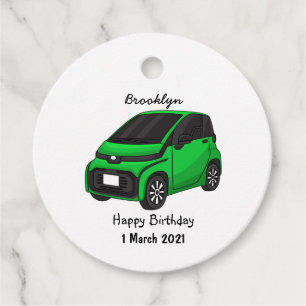 Cute green micro sized car favour tags
