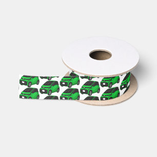 Cute green micro sized car satin ribbon