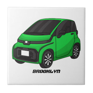 Cute green micro sized car tile