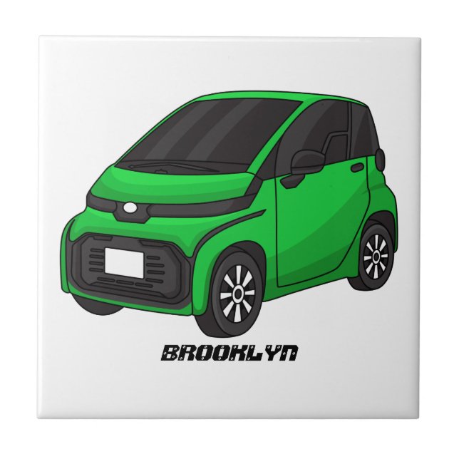 Cute green micro sized car tile (Front)