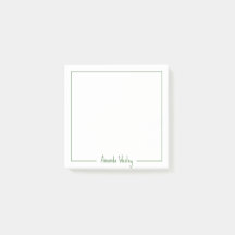 Cute Green Monogram Full Name