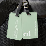 Cute Green Monogram Luggage Tag<br><div class="desc">Stylish and practical, this Personalised Simple Green Monogram Luggage Tag makes a thoughtful addition to your christmas gift ideas. Perfect for travelers, it's ideal for christmas gift ideas for teenage girl and christmas gift ideas for women. Customise with initials for a unique touch to your christmas gifts, making every journey...</div>