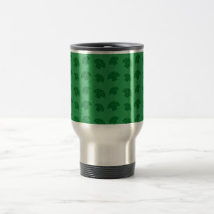 Cute green mushroom pattern travel mug