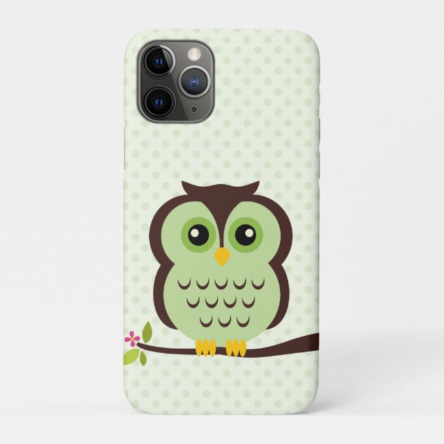 Cute Green Owl Case-Mate iPhone Case (Back)