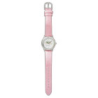 Cute green owl on floral branch