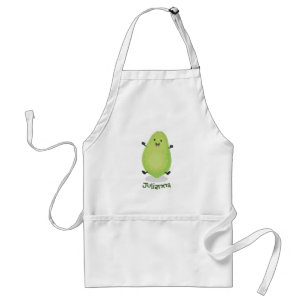 Cute green papaya paw paw cartoon illustration standard apron