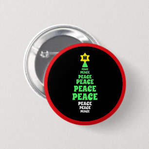  Cute Green Peace Christmas Tree Single Initial 6 Cm Round Badge
