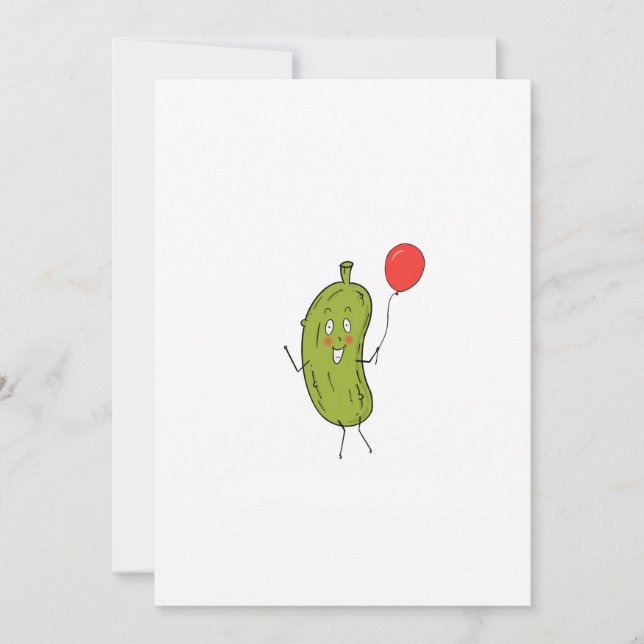 Cute green Pickle Invitation (Front)