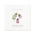 Cute Green Pink Girl Shoes Foliage Baby Shower