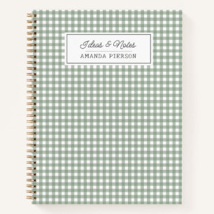 Cute Green Plaid  Personalised Family Ideas Book