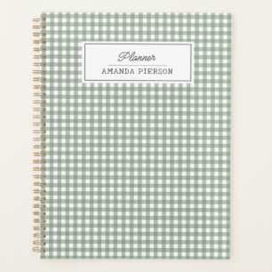 Cute Green Plaid  Personalized Ideas Book Planner