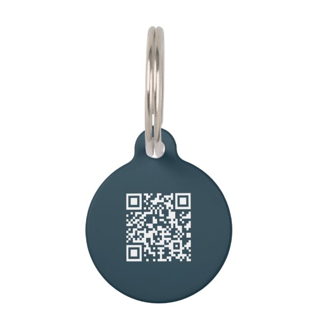 Cute green Qr code stylish modern  Pet Tag (Front)