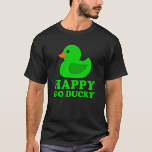 Cute Green Rubber Duck Lucky Go Ducky Pun T-Shirt