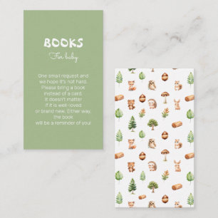 Cute Green Sage Baby Shower Book Request Enclosure Card