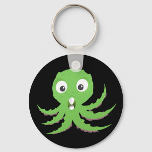 Cute Green Sea Monster Key Ring