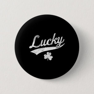 Cute Green Shamrock Lucky St Patricks Day  6 Cm Round Badge