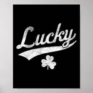 Cute Green Shamrock Lucky St Patricks Day  Poster