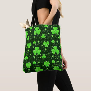 Cute Green Shamrock Stars Irish St. Patrick's Day Tote Bag