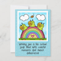 Cute Green Snails Rainbow Log Back To School