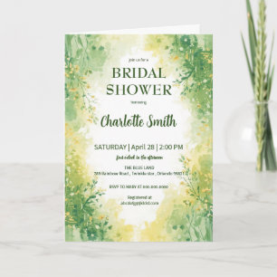 Cute Green Spring Flower Wildflower Botanical Invitation