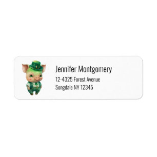 Cute Green St. Patrick's Day Pig