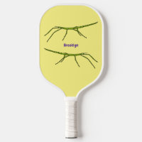 Cute green stick insects with happy faces cartoon