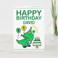 Cute Green T-Rex Dinosaur Grandson 1st Birthday