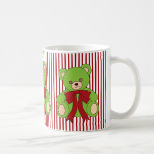 Cute Green Teddy Bear Christmas Coffee Mug