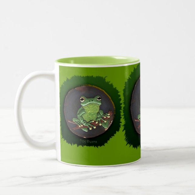 Cute Green Tree Frog Animal-lovers Gift Mug (Left)